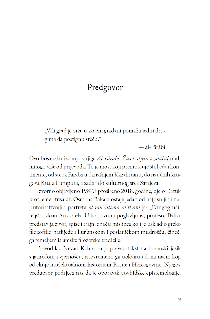 Al-Fārābī: Život, djela i značaj - Osman Bakar (Bosnian Trans. Al-Fārābī: Life, Works and Significance ) - Image 4