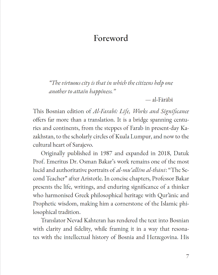 Al-Fārābī: Život, djela i značaj - Osman Bakar (Bosnian Trans. Al-Fārābī: Life, Works and Significance ) - Image 6